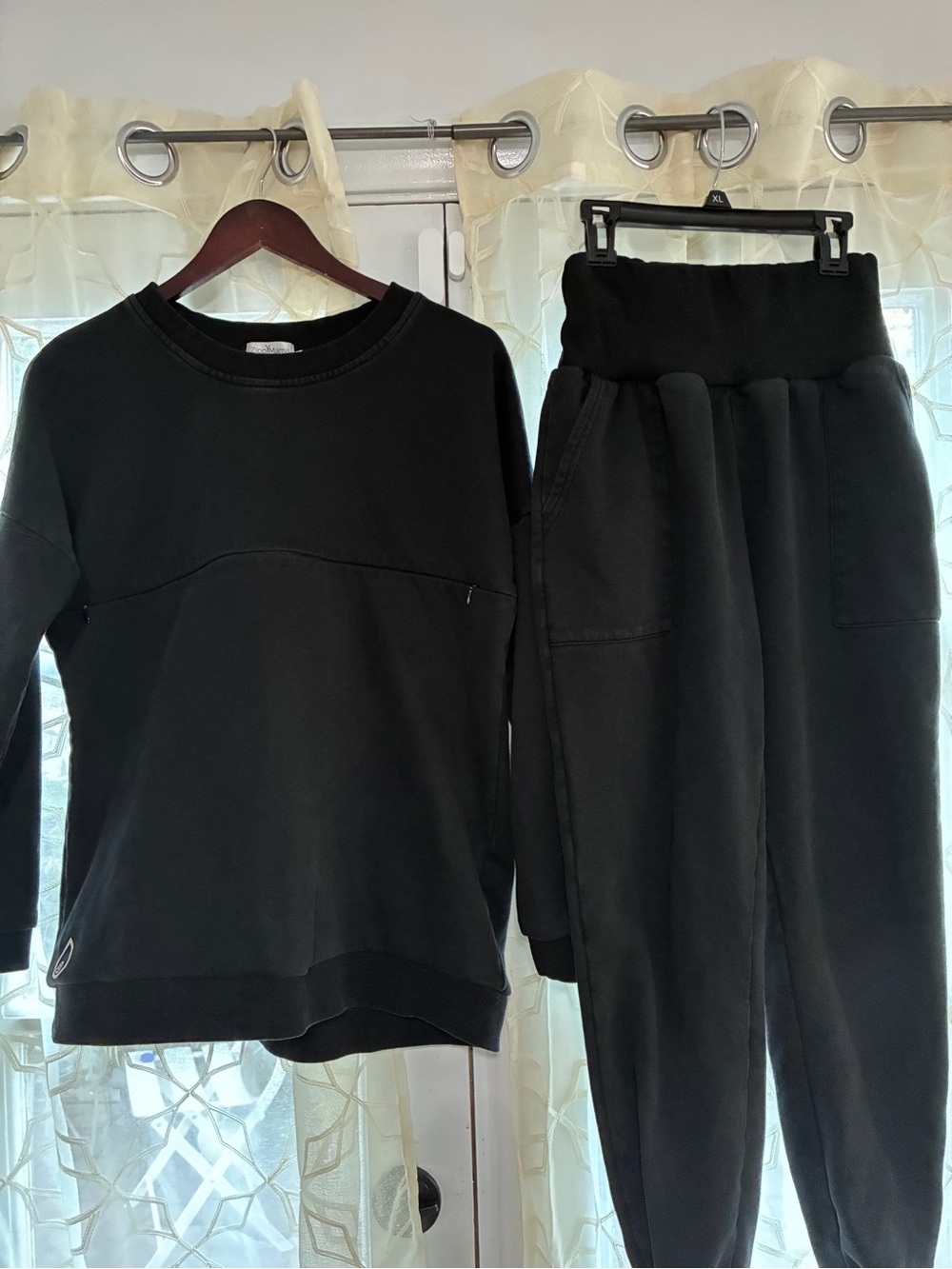 ZippyMama nursing  sweatshirt and postpartum joggers bundle.